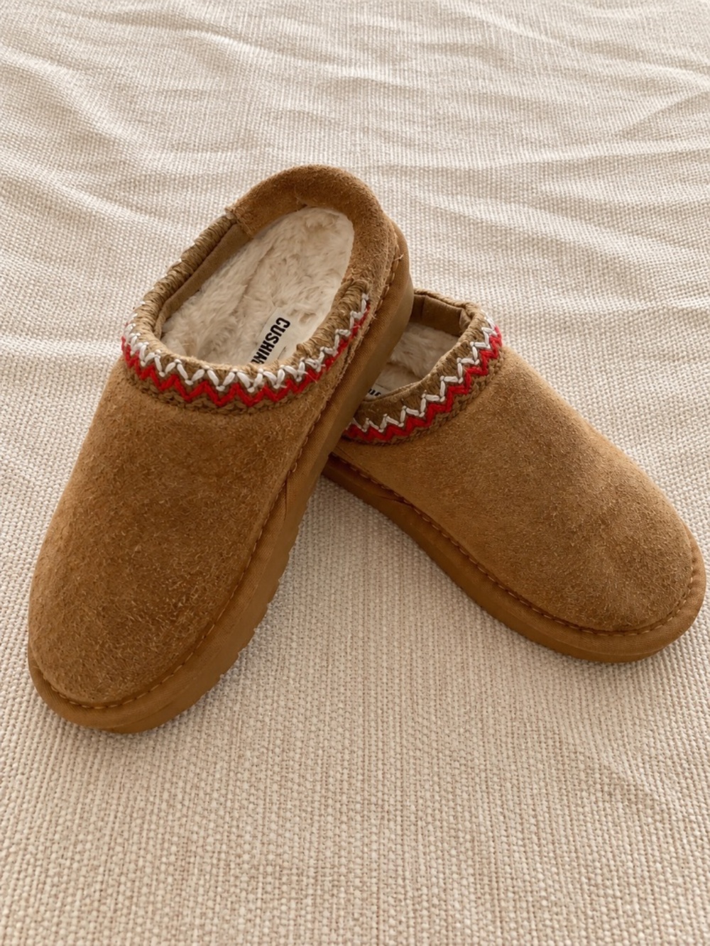 CUSHIONAIRE Kids Chestnut Slipper Clogs Braided Trim Size 13M